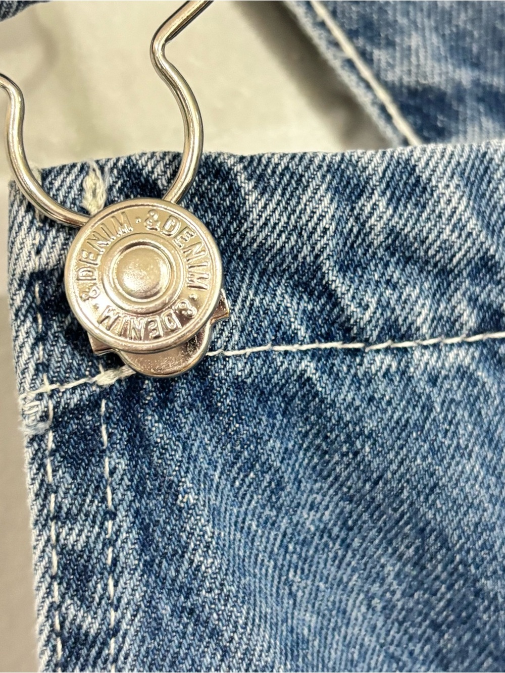 Classic Blue Denim Button-Front Overall Jumper Dress - Picture 4 of 11